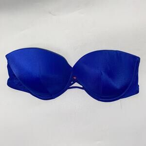 Victoria's Secret Blue Strappy Criss-Cross Strapless Bikini Swim Top Women's 34D